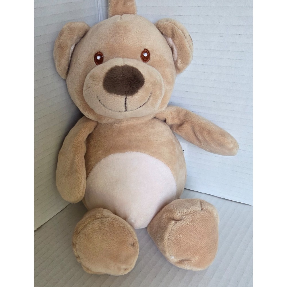 Kellytoy Tan Brown Soft Plush Teddy Bear Baby Comfort Lovey Rattle Crinkle 10 in